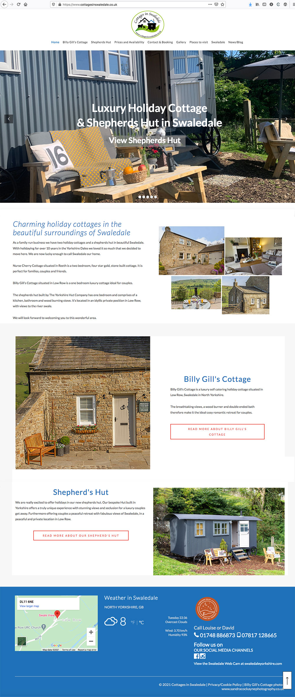 Cottages In Swaledale Website Build